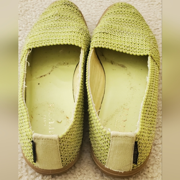 Chartreuse Green Sesto Meucci Boho Woven Flats Like Toms Made In Italy 9 - Picture 4 of 7
